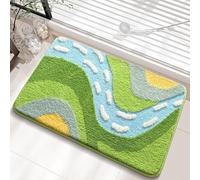 Tappetino da BagnoVerde Gradiente Non Slip Bath Mats for Bathroom,Soft Microfiber Machine Washable Rug Durable Bathmat,Super Absorbent Floor Mat for Shower