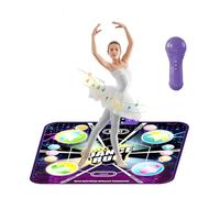 Tappetino da ballo Bluetooth per bambini, giocattolo per ragazze, tappeto da ballo con 4 pulsanti luminosi, con microfono, 5 difficoltà, 4 modalità, età 3 4 5 6 7 8 9 anni, regalo per Natale