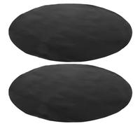 Tappetino da Barbecue Rotondo 40cm Nero, Antiaderente Ptfe, 2 Pezzi | Resistente al Calore, Contenimento del Grasso, per Carne e Pesce, per Picnic e Ritrovi in Giardino