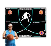 Tappetino da basket in gomma - Tappeto antiscivolo per allenamento, campo angolare pieghevole, superfici silenziose per esercitarsi a casa, allenatore di basket portatile, comodo ed efficace per