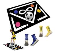 Tappetino da calcio con design antiscivolo, assorbimento degli urti e calzini per allenamento con la palla, ideale per bambini dai 6 agli 11 anni