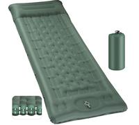 Tappetino da campeggio, extra spesso, autogonfiante, doppia struttura di supporto rinforzata, con pompa a pedale e cuscino integrati, materasso portatile ad aria da campeggio per tenda da trekking