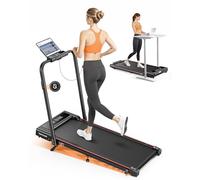 Tappetino da corsa, inclinazione del 9%, deambulatore elettrico pieghevole 4 in 1, compatto e portatile, 2,5 HP, può essere posizionato sotto il divano, 12 km/h, telecomando, doppio schermo LED