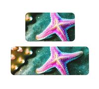 Tappetino da cucina a forma di stella marina, 2 pezzi, in schiuma confortevole, per cucina, pavimento, casa, ufficio, antiscivolo