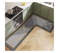 Tappetino da cucina a forma geometrica L, resistente all'olio, resistente all'olio, lavabile, per lavanderia, 15 mm di spessore, 100 x 120 cm