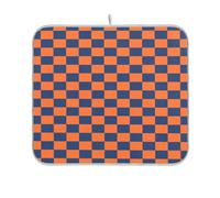 Tappetino da cucina a quadri americani arancione e blu opaco per asciugare il piano di lavoro della cucina, 16 x 18 cm