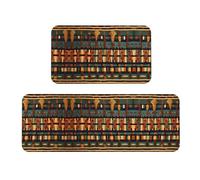 Tappetino da cucina africano classico con stampa a trama, 2 set, antiscivolo, assorbente, confortevole, per casa e ufficio, tappeti impermeabili