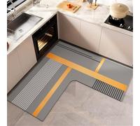 Tappetino da cucina antiscivolo in diatomite a forma di L, assorbente, lavabile e antimacchia, design semplice (3,90 x 90 cm) per lavabo