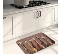 Tappetino da cucina artistico con giraffa per pavimento, con stampa animalier, morbido, imbottito, confortevole, lavabile, antiscivolo, decorativo, per lavelli da cucina, lavanderia, bagno, 40,6 x 61