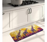 Tappetino da cucina artistico con giraffa per pavimento, con stampa animalier, morbido, imbottito, confortevole, lavabile, antiscivolo, decorativo, per lavelli da cucina, lavanderia e bagno, 40 x 119