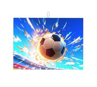 Tappetino da cucina assorbente per palla da calcio volante, 45,7 x 61 cm, fibra ad alta densità assorbe rapidamente l'acqua