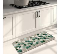 Tappetino da cucina astratto per pavimento, a pois verdi, moderno, morbido, imbottito, confortevole, lavabile, antiscivolo, decorativo, per lavelli, cucina, lavanderia, bagno, 40 x 119 cm
