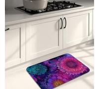 Tappetino da cucina colorato per pavimento, motivo mandala artistico, morbido, imbottito, confortevole, lavabile, antiscivolo, per lavelli da cucina, lavanderia e bagno, 50 x 78 cm
