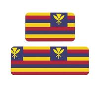 Tappetino da cucina con bandiera del Regno delle Hawaii, 2 pezzi, tappeto in schiuma confortevole, per cucina, pavimento, casa, ufficio, antiscivolo