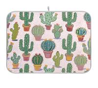 Tappetino da cucina con cactus rosa con pittura artistica scolapiatti tappetino scolapiatti stuoie per cucina grande 18 x 24
