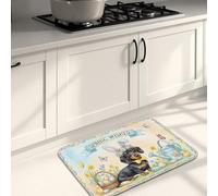 Tappetino da cucina con cane pasquale, morbido design con cucciolo e uova, con imbottitura a molla, confortevole, lavabile, antiscivolo, per lavelli da cucina, lavanderia, 40,6 x 61 cm