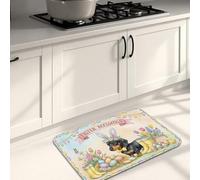 Tappetino da cucina con cane pasquale, morbido design con cucciolo e uovo, con imbottitura a molla, confortevole, lavabile, antiscivolo, per lavelli da cucina e lavanderia, 50 x 78 cm