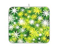 Tappetino da cucina con fiocchi di neve, colore verde, opaco, scolapiatti da bancone, tappetino termico 16 x 18
