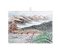 Tappetino da cucina con immagine di paesaggio cinese tradizionale, lavabile in lavatrice, grande, 18 x 24 pollici