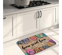 Tappetino da cucina giocoso per pavimento, colorato Home Sweet Home, imbottito, confortevole, lavabile, antiscivolo, decorativo, per lavelli da cucina, lavanderia, bagno, 50 x 78 cm