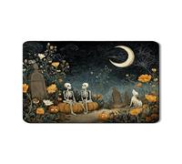 Tappetino da cucina gotico per il piano di lavoro della cucina, tappetino in gomma assorbente floreale di Halloween, tappeto di essiccazione in pelliccia sintetica spaventosa, decorazione da 30,5 x