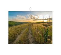 Tappetino da cucina in microfibra con paesaggi, tramonto e notte, decorazione da cucina, piccolo, 16 x 18 pollici