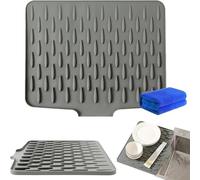 Tappetino da cucina in silicone, anti-fuoriuscite, per asciugare i piatti, resistente al calore e salvaspazio, multifunzione, pieghevole, per bancone della cucina, lavello, frigorifero, uso domestico