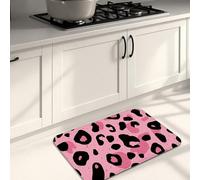 Tappetino da cucina leopardato per pavimento, stampa di animali peschi, alla moda, morbidi, imbottiti, confortevoli, lavabili, antiscivolo, decorativi, per lavelli da cucina, lavanderia e bagno, 50 x