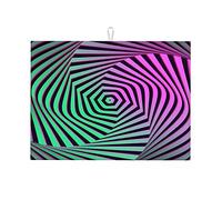 Tappetino da cucina multicolore con gradiente, linea visiva, illusione ottica, divertente, in microfibra, ultra assorbente, grande, 18 x 24 pollici