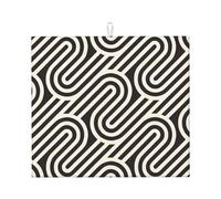 Tappetino da cucina nero con texture curva, assorbe l'acqua, 45,7 x 40,6 cm, assorbe l'acqua e antiscivolo, adatto per stoviglie e piatti da cucina.