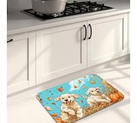 Tappetino da cucina per pavimento, con cuccioli autunnali, morbido, imbottito, confortevole, lavabile, antiscivolo, per lavelli da cucina, lavanderia, bagno, 40,6 x 61 cm