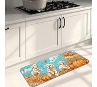 Tappetino da cucina per pavimento, con cuccioli autunnali, morbido, imbottito, confortevole, lavabile, antiscivolo, per lavelli da cucina, lavanderia, bagno, 40,6 x 119,6 cm