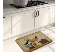 Tappetino da cucina per pavimento, con simpatico cane, antiscivolo, morbido, imbottito, confortevole, lavabile, per lavelli da cucina, lavanderia e bagno, 50 x 78 cm