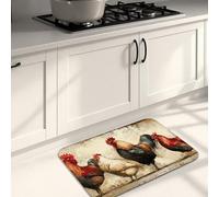 Tappetino da cucina per pavimento, design vintage con motivo a casale, morbido, imbottito, confortevole, lavabile, antiscivolo, per lavelli da cucina, lavanderia, bagno, 40,6 x 61 cm