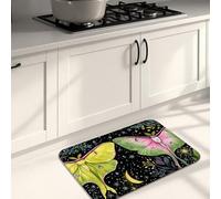 Tappetino da cucina per pavimento, motivo falena colorata, morbido, imbottito, confortevole, lavabile, antiscivolo, decorativo, per lavelli da cucina, lavanderia, bagno, 40,6 x 61 cm
