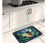 Tappetino da cucina per pavimento, motivo foresta incantata, morbido, con imbottitura primaverile, confortevole, lavabile, decorativo, per lavelli da cucina, lavanderia e bagno, 40,6 x 61 cm