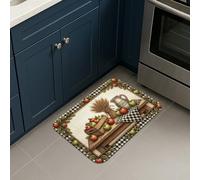 Tappetino da cucina per pavimento, rustico, lanterna rustica, con frutta autunnale, marrone, confortevole, lavabile, per lavello, lavanderia, ingresso e corridoio, 40,6 x 61 cm