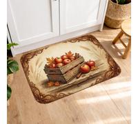 Tappetino da cucina per pavimento, rustico, rustico, con casetta per gli uccelli, zucche autunnali, beige, lavabile, morbido, per cucina, lavanderia, bagno, corridoio, 40,6 x 61 cm