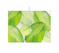 Tappetino da cucina verde, resistente al calore, con foglie di piante e , grande, 18 x 24 pollici