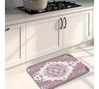 Tappetino da cucina vintage floreale per pavimento, elegante motivo viola, morbido, imbottito, confortevole, lavabile, antiscivolo, per lavelli da cucina, lavanderia e bagno, 40,6 x 61 cm