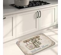 Tappetino da cucina vintage floreale per pavimento, Sweet Memories, morbido tappetino imbottito a molla, confortevole, lavabile, antiscivolo, decorativo, per lavelli da cucina, lavanderia e bagno