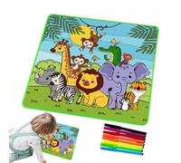 Tappetino da disegno ad acqua, tappetino per scarabocchi per bambini riutilizzabile per scrivere a colori - Magic Cartoon Kids Water Doodle Graffiti Blocco da colorare per ragazzi e ragazze