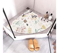 Tappetino da doccia angolare, in morbido luffa, anti muffa, in PVC, per bagno e doccia, 70 x 70 cm, antiscivolo, ad asciugatura rapida