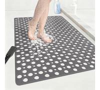 Tappetino da doccia antiscivolo 60 x 90 cm - Tappetino antiscivolo per la doccia in morbido materiale TPE con ventose e grandi fori di drenaggio, asciugatura rapida e lavabile in lavatrice