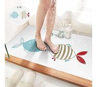Tappetino da doccia antiscivolo in luffa per bagno interno doccia tappetino rettangolare vasca da bagno, tappetino per doccia in PVC antimuffa, tappetino da bagno in morbido luffa ad asciugatura
