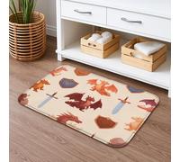 Tappetino da doccia antiscivolo, motivo drago e scudo fantasy, colorato in stile cartone animato, per il bagno dei bambini, in morbida memory foam, lavabile, 50 x 81 cm