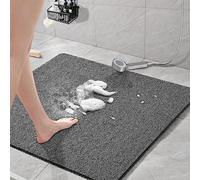 Tappetino da doccia antiscivolo, tappetino da bagno, morbido e confortevole, tappetino per la doccia, antiscivolo, per bambini, famiglie e anziani (grigio, 60 x 60 cm)