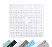 Tappetino da Doccia Antiscivolo, Tappeto da Bagno Antiscivolo con Ventose, 53 x 53 cm Tappetino Quadrato per la Doccia, Lavabile in Lavatrice, Trasparente Bianco