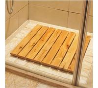 Tappetino da doccia in legno, antiscivolo, per interni, bagno, vasca da bagno (naturale, 2 pezzi, 40 x 60 cm)