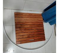 Tappetino da doccia in legno naturale con foro di scarico centrale, design anti-cracking e antiscivolo, per la sicurezza del bagno, del balcone e della porta